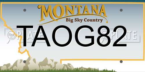 TAOG82 Montana License Plate