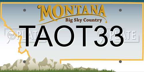 TAOT33 Montana License Plate