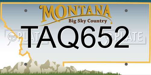 TAQ652 Montana License Plate