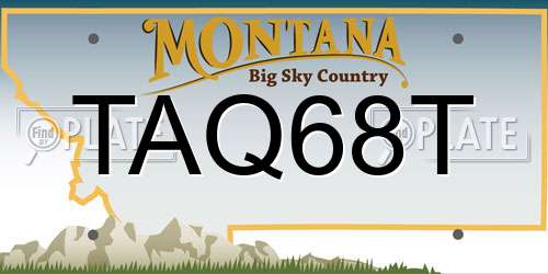 TAQ68T Montana License Plate