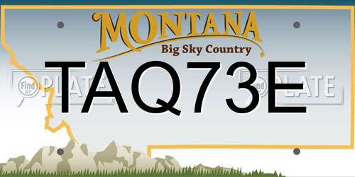 TAQ73E Montana License Plate