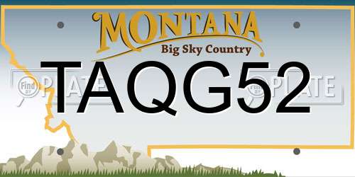 TAQG52 Montana License Plate