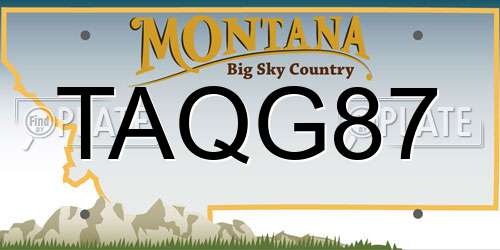 TAQG87 Montana License Plate