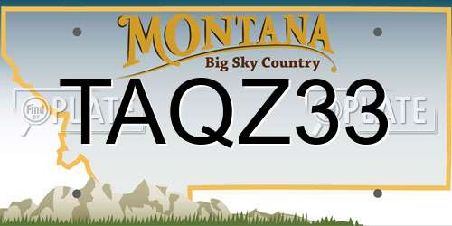 TAQZ33 Montana License Plate