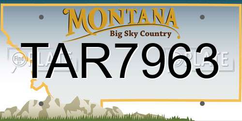 TAR7963 Montana License Plate