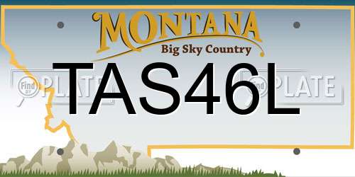 TAS46L Montana License Plate