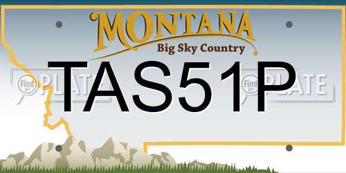 TAS51P Montana License Plate