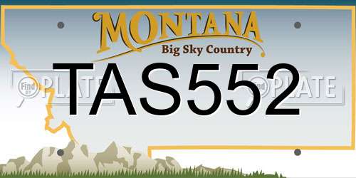 TAS552 Montana License Plate