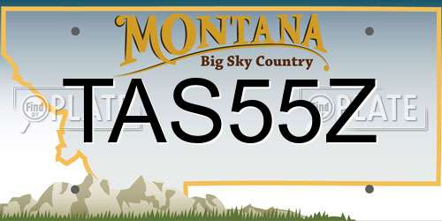 TAS55Z Montana License Plate