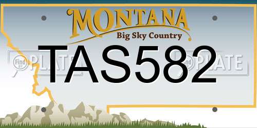 TAS582 Montana License Plate