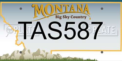 TAS587 Montana License Plate