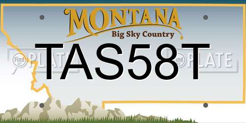 TAS58T Montana License Plate
