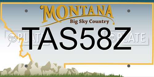 TAS58Z Montana License Plate