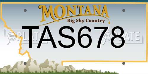 TAS678 Montana License Plate