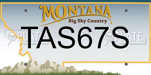 TAS67S Montana License Plate