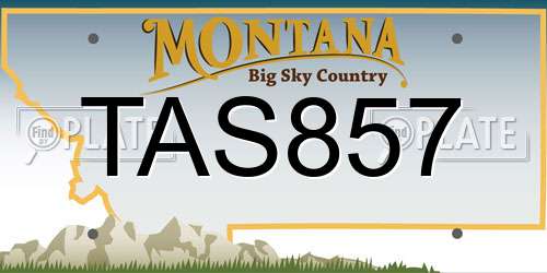 TAS857 Montana License Plate