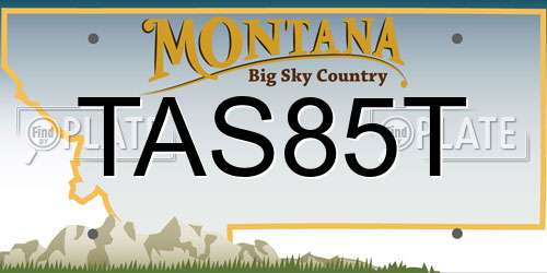 TAS85T Montana License Plate