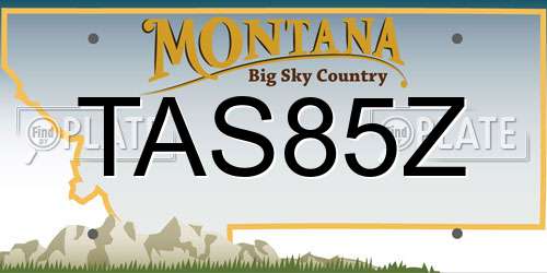 TAS85Z Montana License Plate