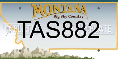 TAS882 Montana License Plate