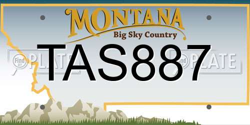 TAS887 Montana License Plate