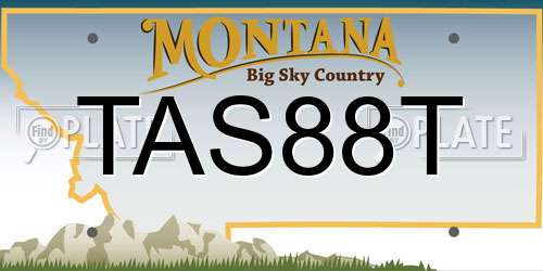 TAS88T Montana License Plate