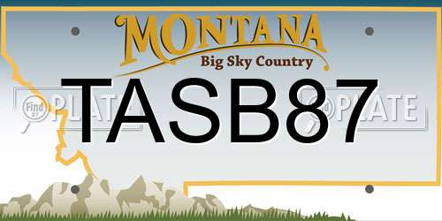 TASB87 Montana License Plate