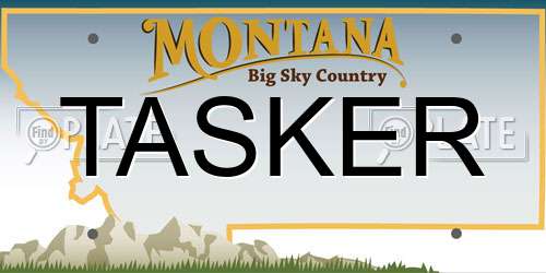 TASKER Montana License Plate
