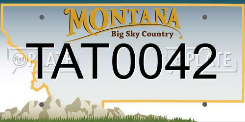TAT0042 Montana License Plate