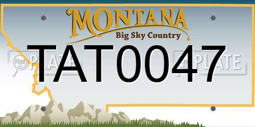 TAT0047 Montana License Plate