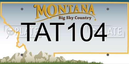 TAT104 Montana License Plate