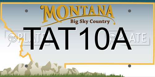 TAT10A Montana License Plate