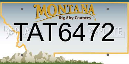 TAT6472 Montana License Plate