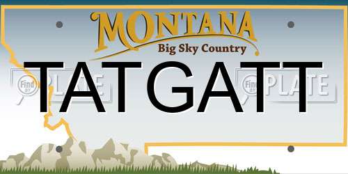 TATGATT Montana License Plate