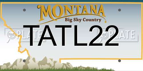 TATL22 Montana License Plate