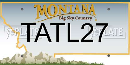 TATL27 Montana License Plate