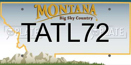 TATL72 Montana License Plate