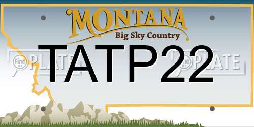 TATP22 Montana License Plate
