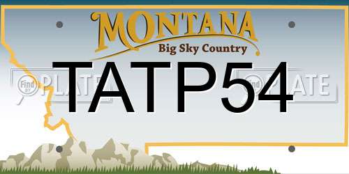 TATP54 Montana License Plate