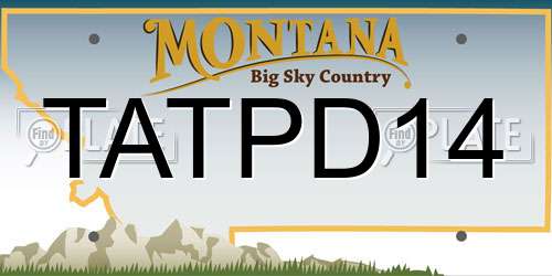 TATPD14 Montana License Plate