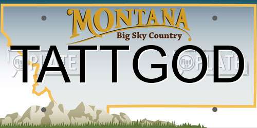 TATTGOD Montana License Plate