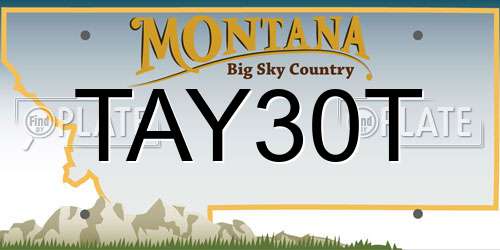 TAY30T Montana License Plate