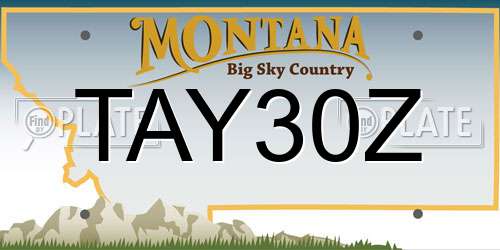 TAY30Z Montana License Plate
