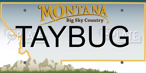 TAYBUG Montana License Plate
