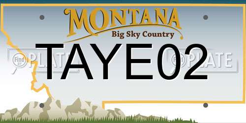 TAYE02 Montana License Plate