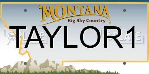 TAYLOR1 Montana License Plate