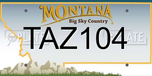TAZ104 Montana License Plate