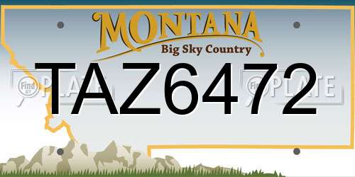 TAZ6472 Montana License Plate