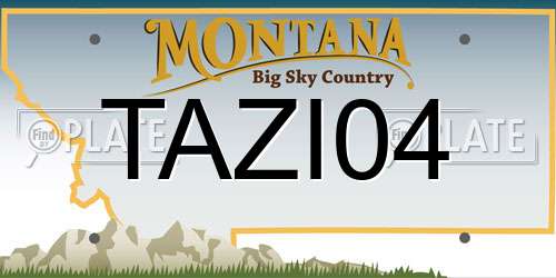 TAZI04 Montana License Plate