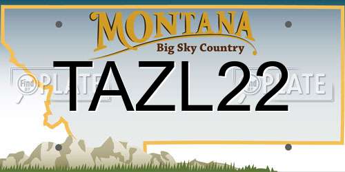 TAZL22 Montana License Plate