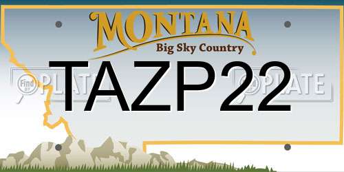 TAZP22 Montana License Plate